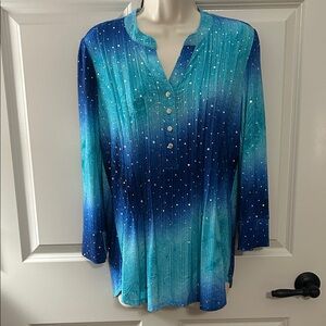Cocomo Turquoise and Navy Women's Blouse